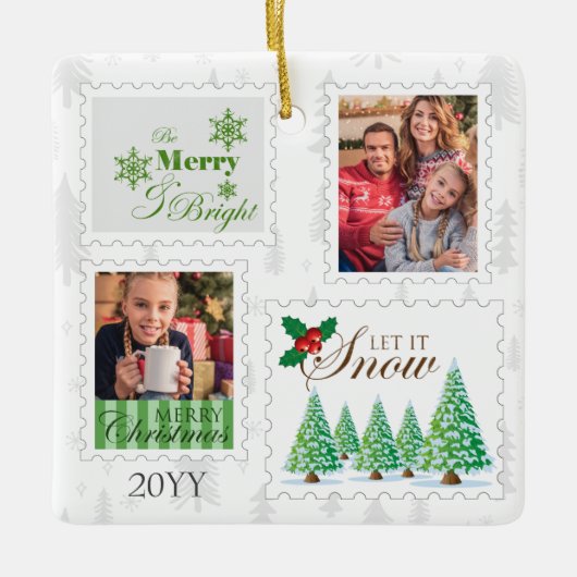  postzegels 2 serie Foto Keramisch Ornament (Voorkant)