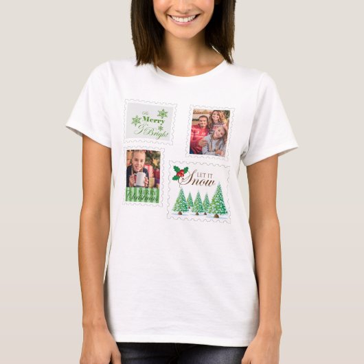  postzegels 2 serie kerstfoto's t-shirt (Voorkant)