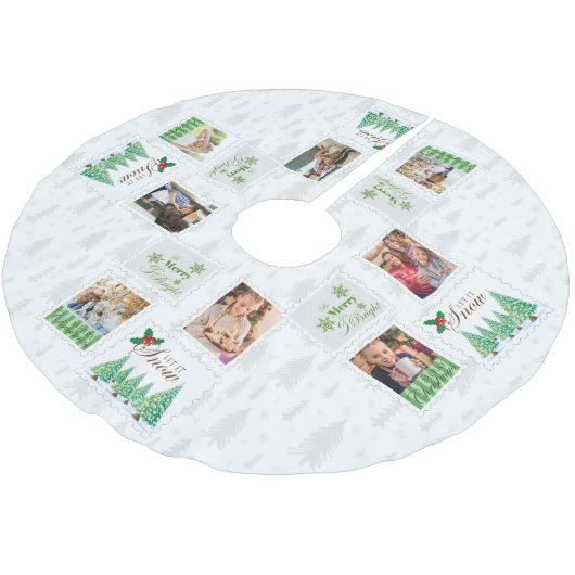  postzegels 8 familiefoto's kerstboom rok (Gekanteld)