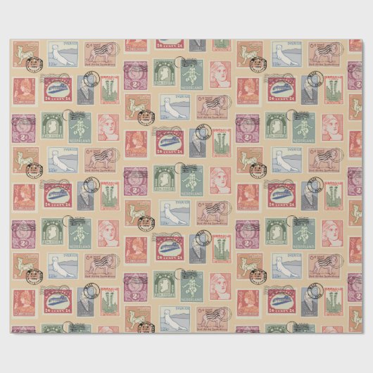 Postzegels Cadeaupapier (Vlak)