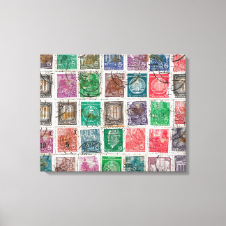 Postzegels canvas afdruk