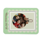 Postzegels Kerst Ornament Custom Photo Holiday Magneet (Horizontaal)