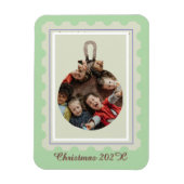 Postzegels Kerst Ornament Custom Photo Holiday Magneet (Verticaal)