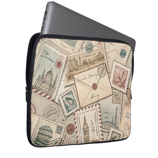  postzegels Laptop Hoesje Sleeve (Voorkant Rechts)
