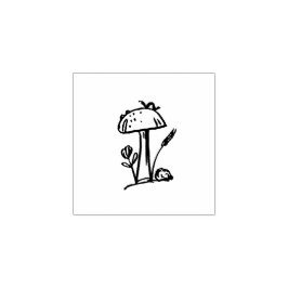 Postzegels, Leuke Paddenstoel met Schattigee Inch Rubberstempel