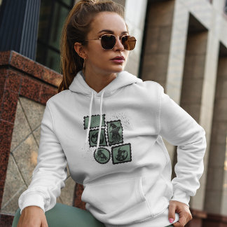 Postzegels met Halloween-symbolen Hoodie
