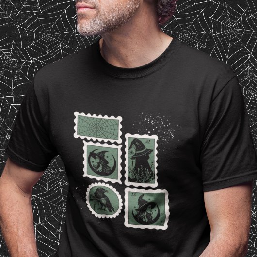 Postzegels met Halloween-symbolen T-shirt