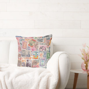  Postzegels Reizen Thema Decor Kussen