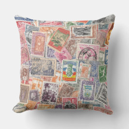  Postzegels Reizen Thema Decor Kussen