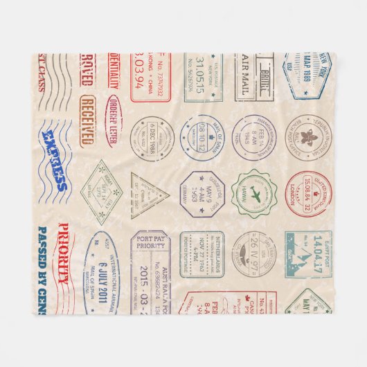 postzegels uit landen fleece deken (Voorkant (Horizontaal))