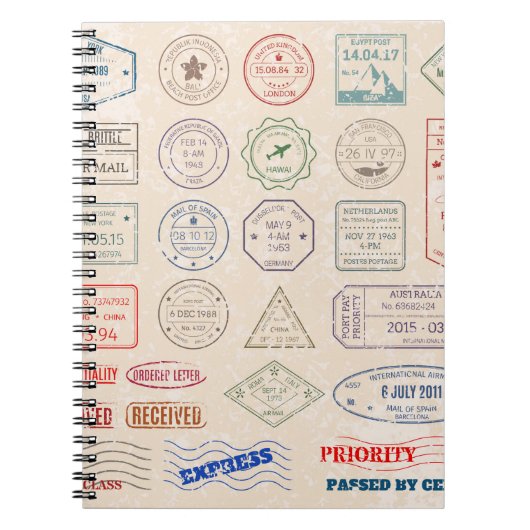   postzegels uit landen notitieboek (Voorkant)