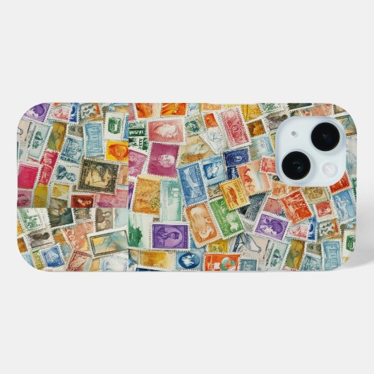 Postzegels Waterverf Case-Mate iPhone Case (Achterkant (horizontaal))