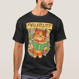 Postzegelverzamelaar Filatelist Kat T-shirt