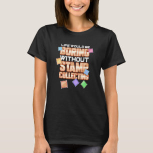 Postzegelverzamelaar voor postzegelverzameling van t-shirt