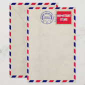 Postzending per luchtpost briefpapier (Voorkant / Achterkant)