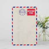 Postzending per luchtpost briefpapier (Staand voorkant)