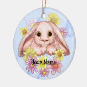 Posy Bunny Rabbit Keramisch Ornament (Links)
