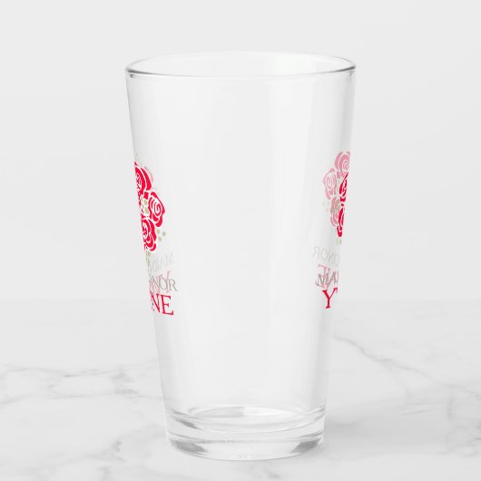 Posy dank je getuige rode trouwfavoriet glas (Links)