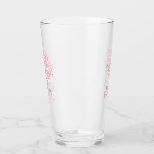 Posy dank u bruidsmeisje roze bruiloft gunst glas (Links)