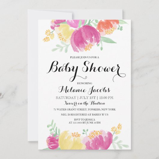 Posy Garden | BABY SHOWER Kaart (Voorkant)