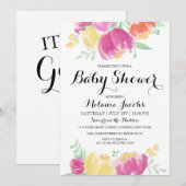 Posy Garden | BABY SHOWER Kaart (Voorkant / Achterkant)