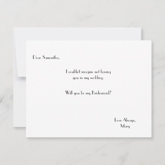 Posy Garden | Bridesmaid Kaart (Achterkant)