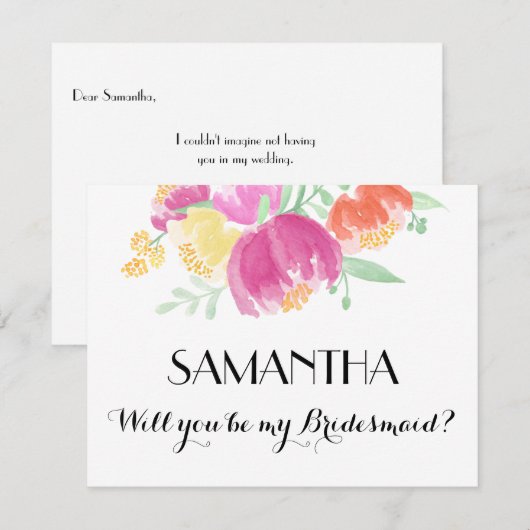 Posy Garden | Bridesmaid Kaart (Voorkant / Achterkant)