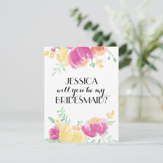 Posy Garden | Bridesmaid Kaart (Staand voorkant)