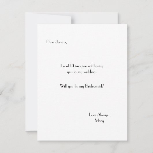 Posy Garden | Bridesmaid Kaart (Achterkant)