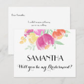 Posy Garden | Bruidsmeisje Kaart (Voorkant / Achterkant)