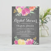 Posy Garden Krijtbord | Bruidsfeest Kaart (Staand voorkant)