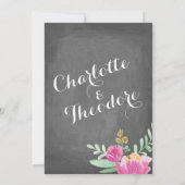 Posy Garden Krijtbord | Bruidsfeest Kaart (Achterkant)