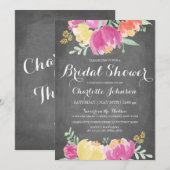 Posy Garden Krijtbord | Bruidsfeest Kaart (Voorkant / Achterkant)