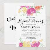 Posy Garden | Uitnodiging voor bruidsdouche (Voorkant / Achterkant)