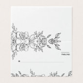 Posy of Rozen Bruiloft Gast Zitplaats Plaatsing Ka Kaart (Buitenkant ongevouwen)