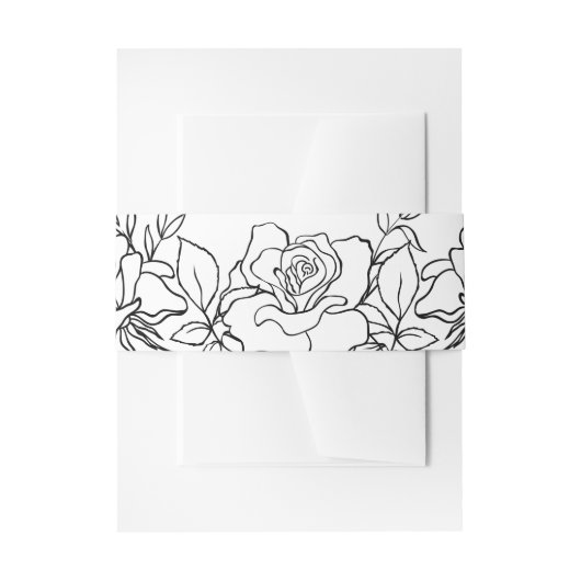 Posy of Rozen bruiloft uitnodigingssuite Uitnodigingen Wikkel (Voorkant Voorbeeld)