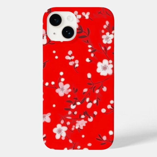 Posy print op rood Case-Mate iPhone case (Achterkant)
