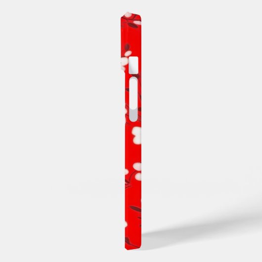 Posy print op rood Case-Mate iPhone case (Achterkant / Links)