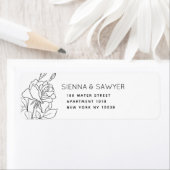 Posy Rozen labelen voor besparingsdatum en bedankt Etiket (Insitu)