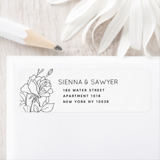 Posy Rozen labelen voor besparingsdatum en bedankt Etiket (Insitu)