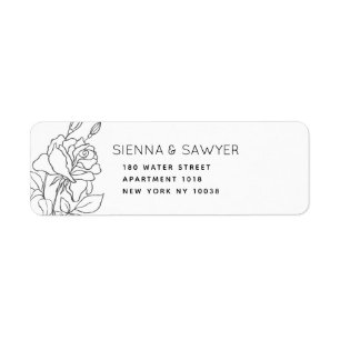 Posy Rozen labelen voor besparingsdatum en bedankt Etiket