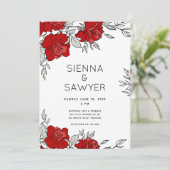 Posy van het Roodrozenhuwelijk Kaart (Staand voorkant)