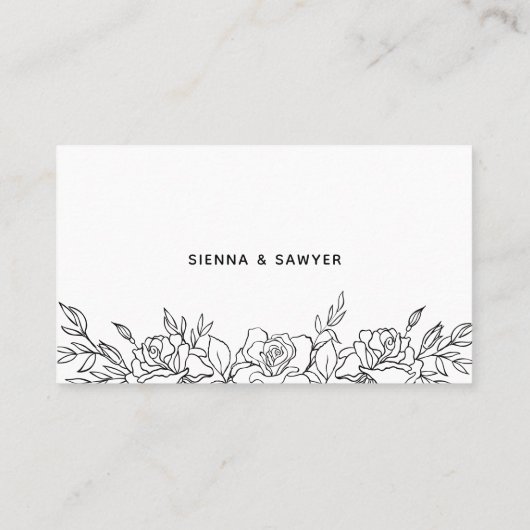 Posy van Rozen Bruiloft Online RSVP-kaart Visitekaartje (Achterkant)