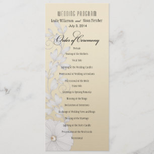 posy Wedding Programme - metallic champagne Programmakaart