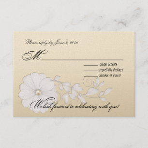 posy Wedding RSVP - metallic champagne