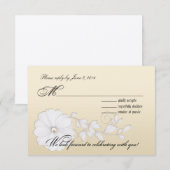  posy Wedding RSVP - metallic champagne Kaartje (Voorkant / Achterkant)