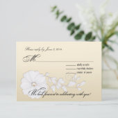  posy Wedding RSVP - metallic champagne Kaartje (Staand voorkant)