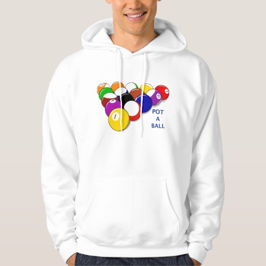 Pot A Ball Biljart Mannen Hoodie (Voorkant)