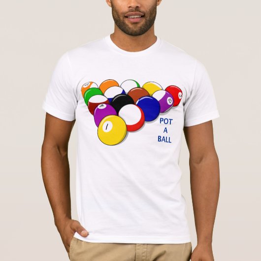 Pot A Ball Biljart Mannen T-shirt (Voorkant)