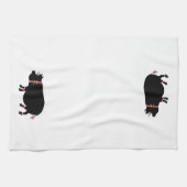 Pot Bellie Pig (rode linten) Theedoek (Horizontaal)